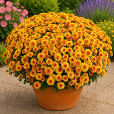 Хризантема мультифлора  Lively Orange Bicolor